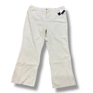 NWT Jones New York Size 22W Ivory Corduroy Wide Leg Pants Capsule Stretchy